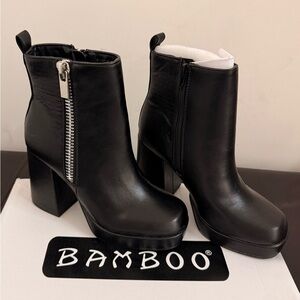NWT BAMBOO Women's Black Heeled Boots